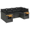 vidaXL Loungegrupp med dynor 6 delar svart konstrotting