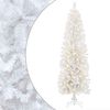 vidaXL Konstgjort smalt jultr&auml;d 180 cm 300 LED-lampor Varmvit
