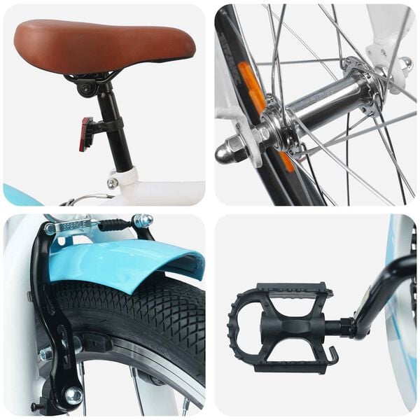 vidaXL Barncykel 18 Tum f&ouml;r 5-7 &aring;r gamla Ljusbl&aring;