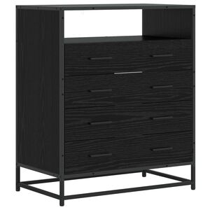 vidaXL L&aring;dans sk&aring;p 4-L&aring;da Svart ek 70 x 41 x 83,5 cm Konstruerat tr&auml;
