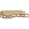 vidaXL Utomhussoffset 6 st Naturlig och Beige