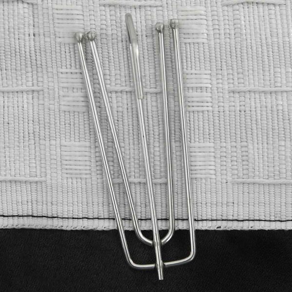 vidaXL M&ouml;rkl&auml;ggningsgardin med krokar linnelook 2 st svart 140x175 cm