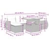 vidaXL Matgrupp f&ouml;r tr&auml;dg&aring;rden med dynor 7 delar beige konstrotting