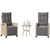 vidaXL Bistrogrupp med dynor 3 delar mixbeige konstrotting