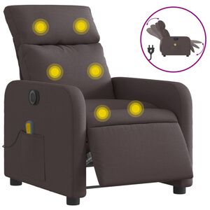 vidaXL Elektrisk massagef&aring;t&ouml;lj m&ouml;rkbrun tyg