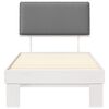 vidaXL Sängram med Klädd Huvudgavel Ljusgrå 75 x 190 cm Massiv furu