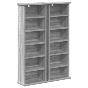 vidaXL CD Sk&aring;p 2 st Gr&aring; Sonoma 60 x 17 x 92 cm Konstruerat tr&auml;