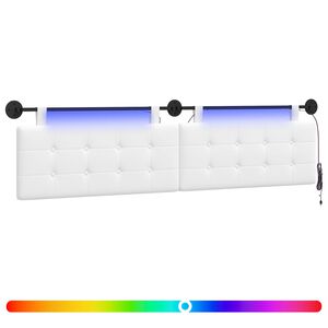 vidaXL H&auml;ngande s&auml;nggavel Med LED-lampa Vit Tyg