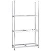 vidaXL D&auml;ckst&auml;ll 3 hyllplan silver 110x40x200 cm st&aring;l