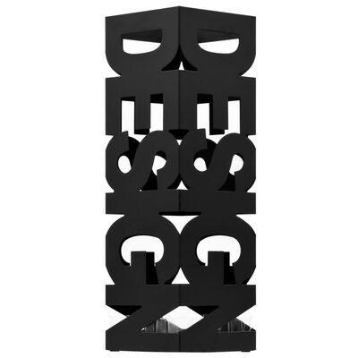 vidaXL Paraplyställ design stål svart