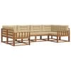 vidaXL Utomhussoffset med kudde 6 pcs Naturlig och Beige