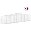 vidaXL Gabioner b&aring;gformade 8 st 400x30x80/100 cm galvaniserat j&auml;rn