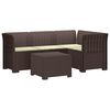 vidaXL 4-sits Tr&auml;dg&aring;rdsoffa med Kuddar Rattan Look PP Brun