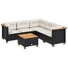 vidaXL Loungegrupp med dynor 6 delar svart konstrotting