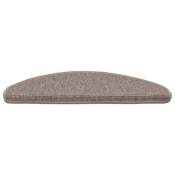 vidaXL Trappmattor 15 st 65x21x4 cm m&ouml;rkbeige halvrunda stora