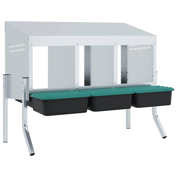 vidaXL H&ouml;nsholk 3 fack med ben galvaniserat st&aring;l