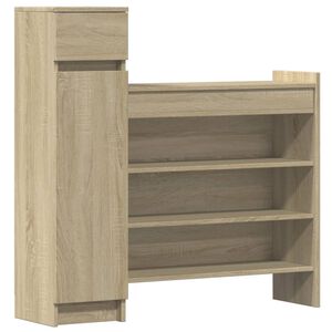 vidaXL Skosk&aring;p sonoma-ek 100,5x28x100 cm konstruerat tr&auml;