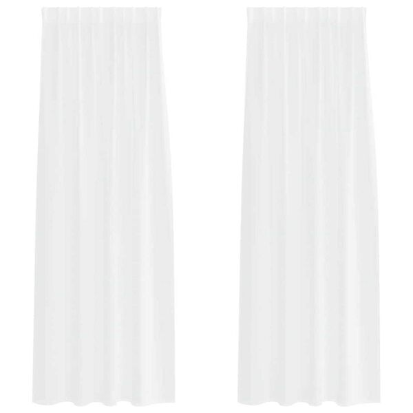 vidaXL Voile Gardin med gardiner 2 pcs Vit 260 x 140 cm Polyester