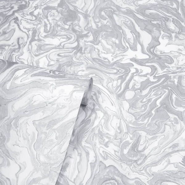 DUTCH WALLCOVERINGS Tapet Liquid Marble grå