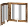 vidaXL F&auml;llbar hundgrind med stativ 2 pcs Gammalt tr&auml; 200,5 cm