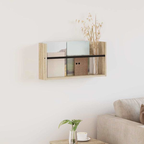 vidaXL Tidningshylla Sonoma-ek 60 x 12 x 30 cm Konstruerat tr&auml;