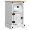 vidaXL S&auml;ngbord med l&aring;da Corona Vit 35 x 32,5 x 58 cm Massiv furu