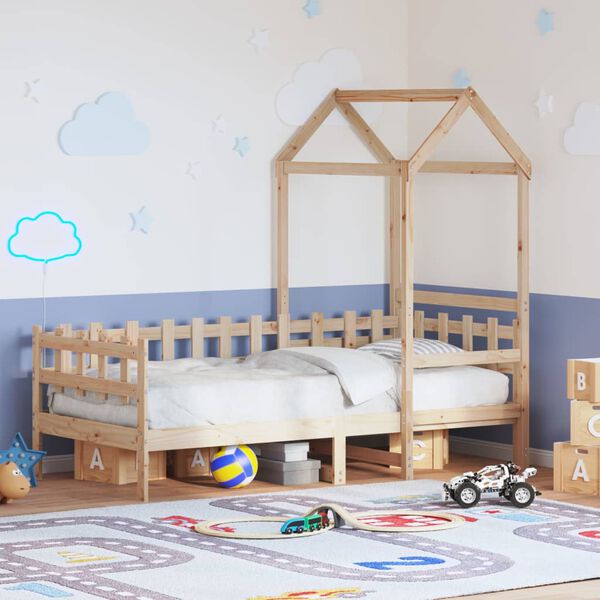 vidaXL Dagb&auml;dd med tak 80x200 cm massiv furu