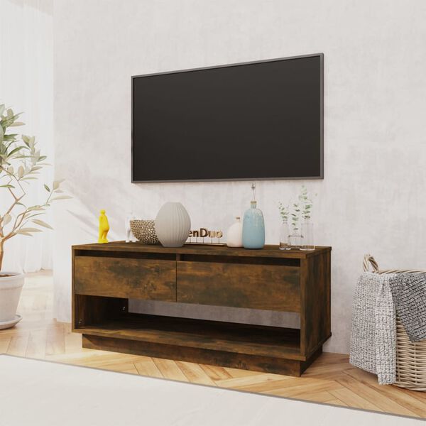 vidaXL Tv-b&auml;nk r&ouml;kf&auml;rgad ek 102x41x44 cm konstruerat tr&auml;
