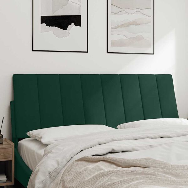 vidaXL Headboard Cushion "Hanko" Dark Green 140 cm Velvet