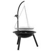 vidaXL Eldstad med justerbart grillgaller ⌀55,5 x 107,5 cm St&aring;l Svart