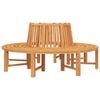 vidaXL Tr&auml;db&auml;nk 2 st halvrund &Oslash;201 cm massiv teak