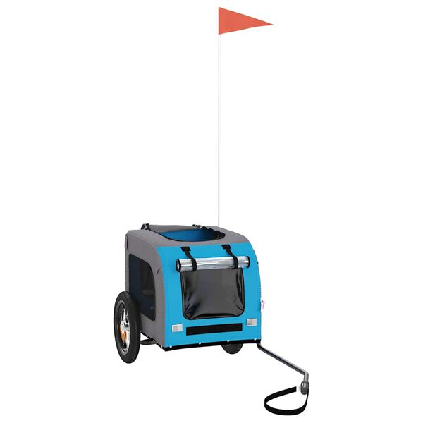 vidaXL Cykelvagn för djur blå och grå oxfordtyg och järn