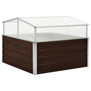 vidaXL V&auml;xthus brun 100x100x85 cm galvaniserat st&aring;l