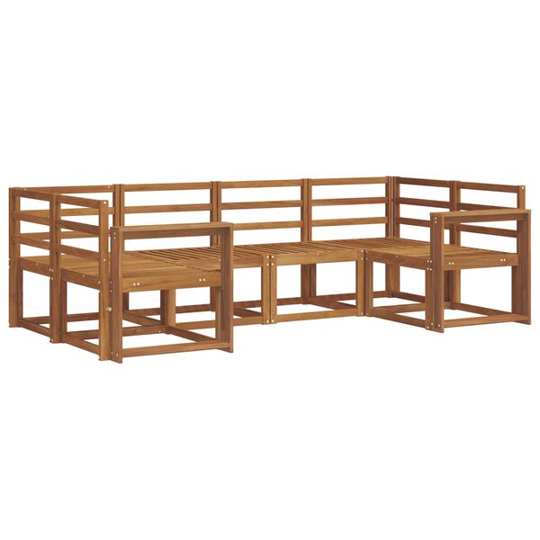 vidaXL Utomhussoffset 6 pcs Naturf&auml;rg Massivt Akaciatr&auml;