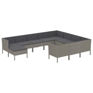 vidaXL Loungegrupp f&ouml;r tr&auml;dg&aring;rden med dynor 11 delar konstrotting gr&aring;