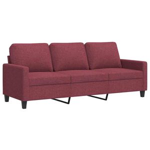 vidaXL 3-sitssoffa vinr&ouml;d 180 cm tyg