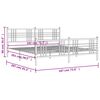 vidaXL S&auml;ngram med huvudgavel och fotgavel vit metall 180x200 cm