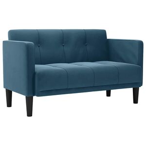 vidaXL Loveseat soffa bl&aring; 111 cm sammet