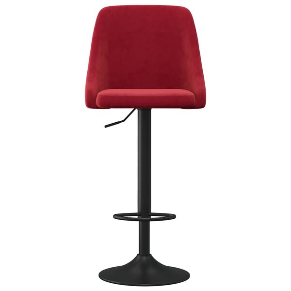 vidaXL Barstol 2 st vinr&ouml;d sammet
