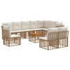 vidaXL Utomhussoffset 11 pcs Naturlig och Creamvit Polyester