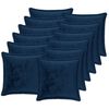 vidaXL Kudd&ouml;verdrag 12 st HOUTEN M&ouml;rkbl&aring; 40 x 40 cm Flanell