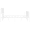 vidaXL S&auml;ngram med huvudgavel och fotgavel vit metall 193x203 cm