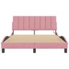 vidaXL Bed Frame with LED without Mattress "Hanko" Pink 140x200 cm Velvet