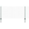 vidaXL Euro Staket med St&ouml;d 25 x 1 m PVC-belagda st&aring;l Gr&ouml;n Mesh