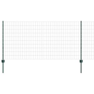 vidaXL Euro Staket med St&ouml;d 25 x 1 m PVC-belagda st&aring;l Gr&ouml;n Mesh