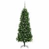 vidaXL Belyst plastgran med kulor 240 cm gr&ouml;n