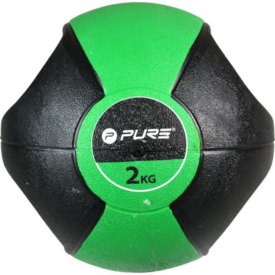 Pure2Improve Medicinboll med handtag 2 kg grön