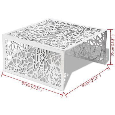 vidaXL Soffbord geometrisk design aluminium silver