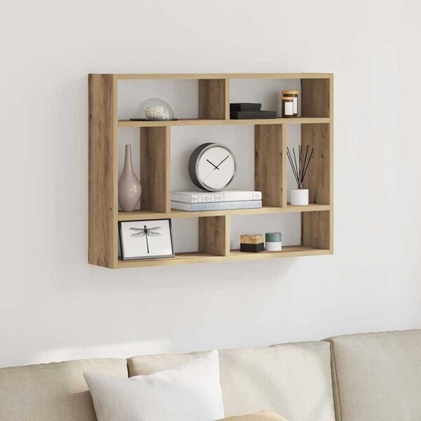 vidaXL V&auml;gghylla artisan ek 75x16x55 cm konstruerat tr&auml;