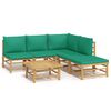 vidaXL Loungegrupp 6 delar gr&ouml;na dynor bambu